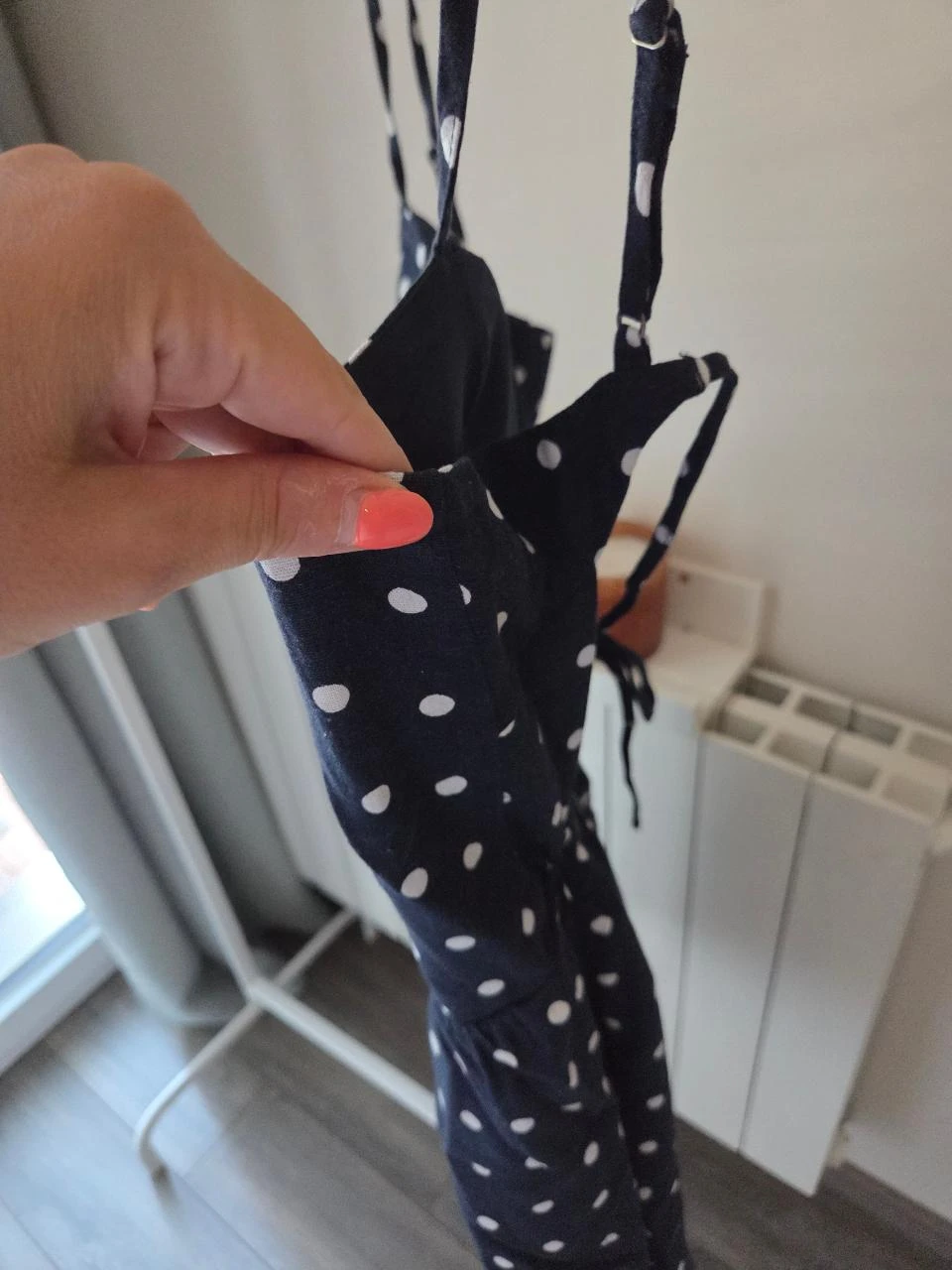 Robecourte Hollister bleu marine à pois blancs • Mélange lin • Taille M – photo 4